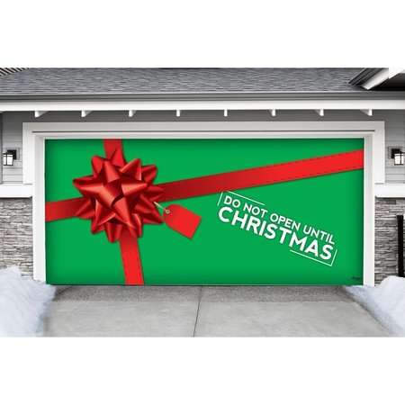 MY DOOR DECOR 7 x 16 ft Dont Open Until Xmas Christmas Door Mural Sign Car Garage Banner Decor Multi Color 285905XMAS021